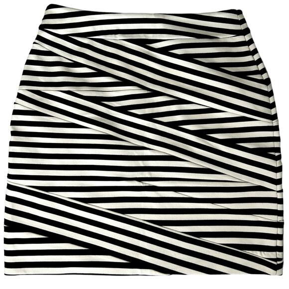 EXPRESS Black and White Striped Skirt - Picture 1 of 8